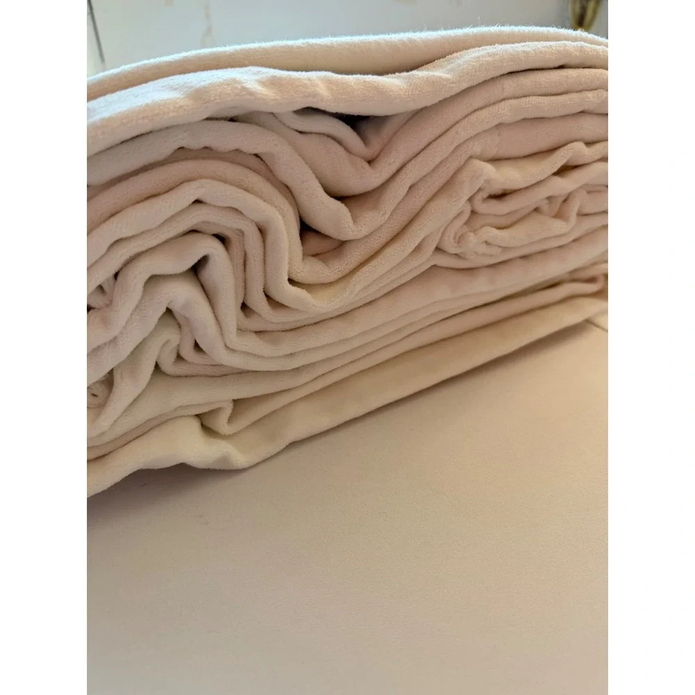 NWOT QUINCE Ivory Cotton Velvet Light Filtering Curtain Panel 48X96 MSRP $90